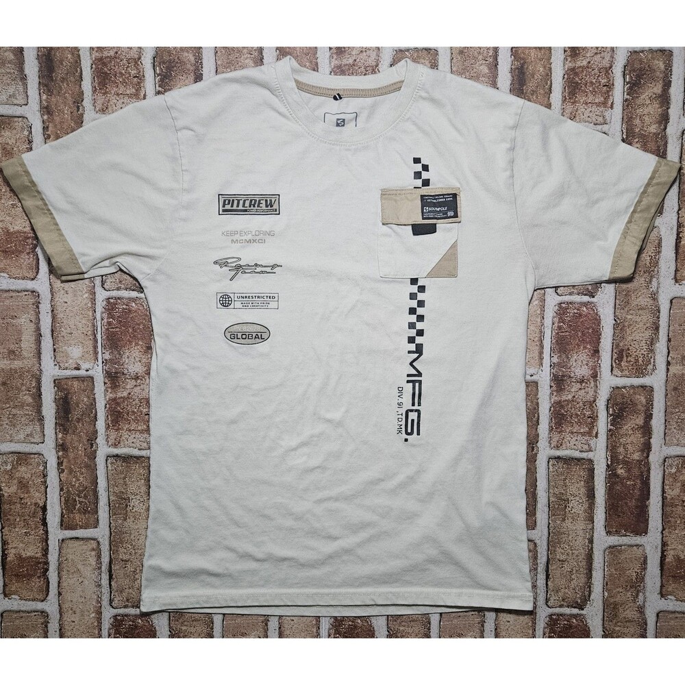 Southpole Pit Crew MFG Race Track Team Graphic Tee Size XL (18-20) White
